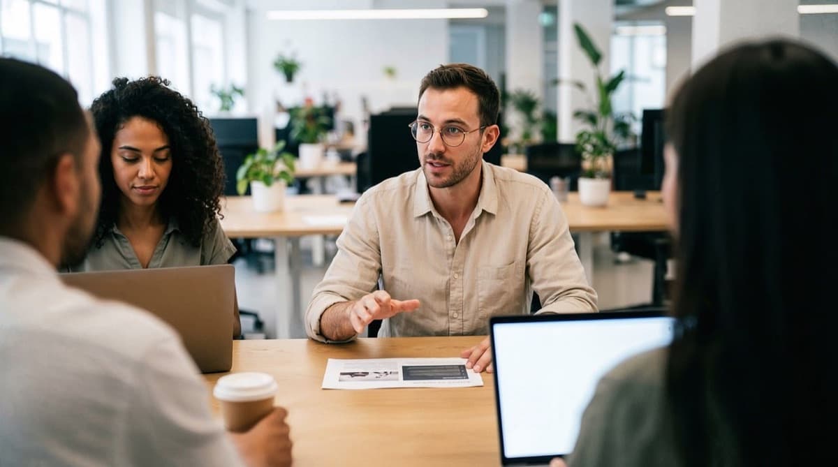A team working together at their desks